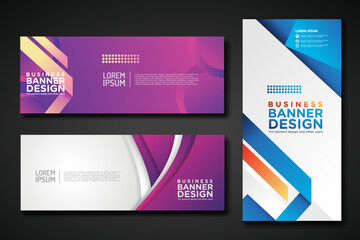 Set modern abstract banners for corporate concept, element design. Vector illustration