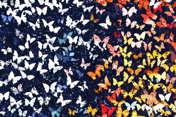 Abstract small butterflies as wallpaper background illustration