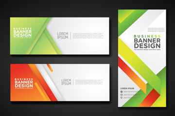 Naklejka premium Set modern abstract banners for corporate concept, element design. Vector illustration