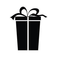 gift icon, gift box with ribbon , present, cadeau, black and white