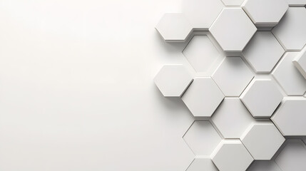Elegant hexagon shape on white background