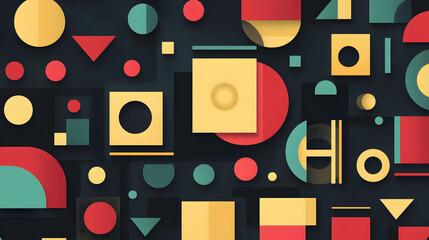 Geometric models background in flat design