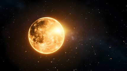 Fototapeta premium Stunning Supermoon In Enchanting Celestial Landscape At Night