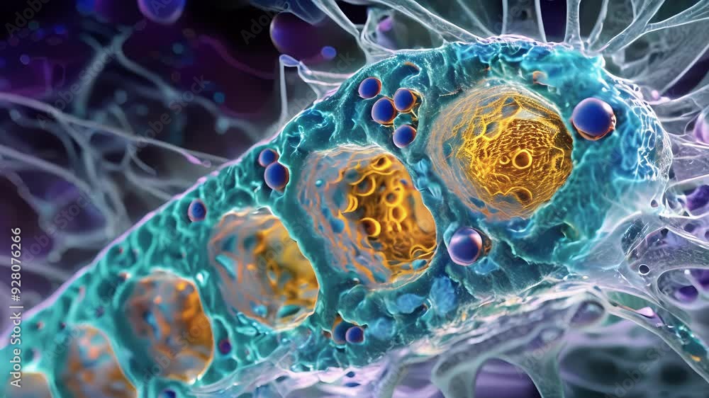 Poster a cross section of a nuclear pore revealing its selective barrier properties for transporting molecu