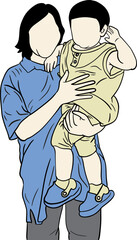 Mom and Son Activity vector shape