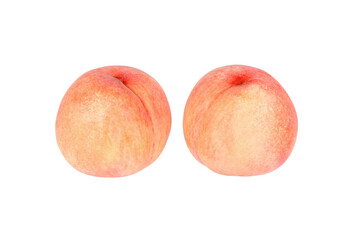 Two fresh peaches. transparent background