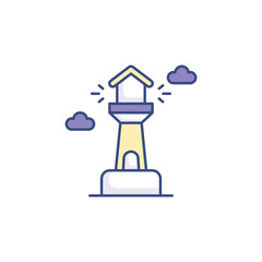 Lighthouse icon design with white background stock illustration