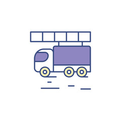 Fire Truck icon design with white background stock illustration