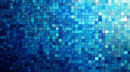 Abstract blue technology background with moving square pattern