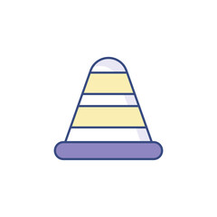 Traffic cone icon design with white background stock illustration