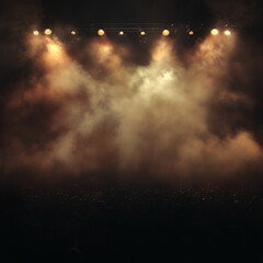 Palco com luzes e fumaça