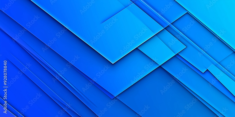 Poster Abstract blue background with geometric shapes creating modern design