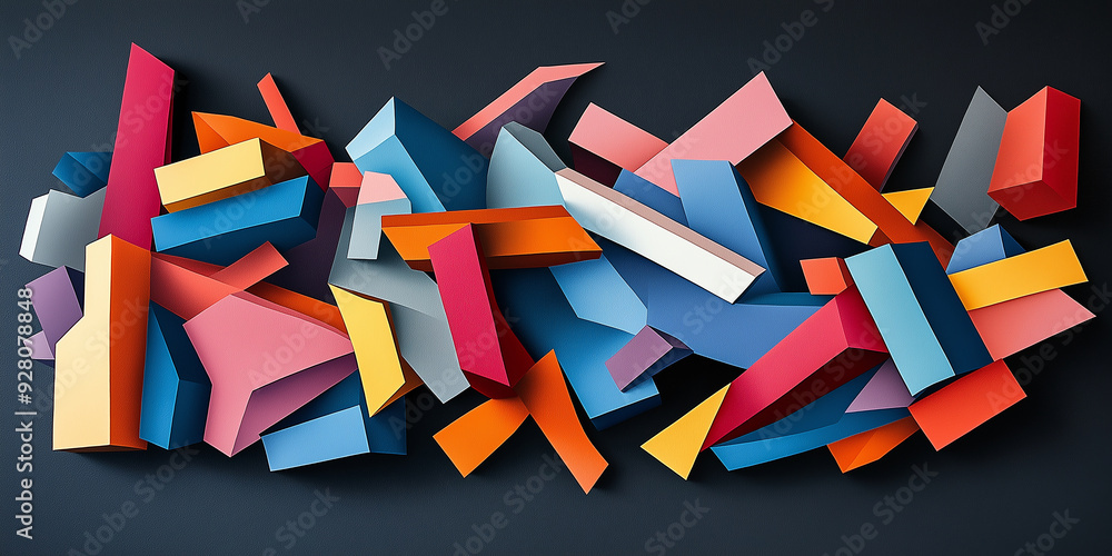 Poster modern abstract background design with colorful geometric shapes