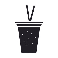 Plastic cup with straw icon