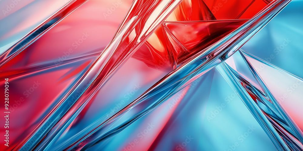 Poster Abstract background showing red and blue shapes intersecting
