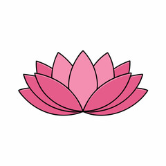lotus flower vector illustration, Flowers vector art, lotus flower silhouette, lotus flower icon, lotus flower line art,eps, black and white lotus