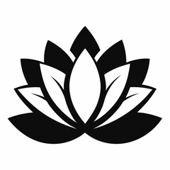 lotus flower vector illustration, Flowers vector art, lotus flower silhouette, lotus flower icon, lotus flower line art,eps, black and white lotus