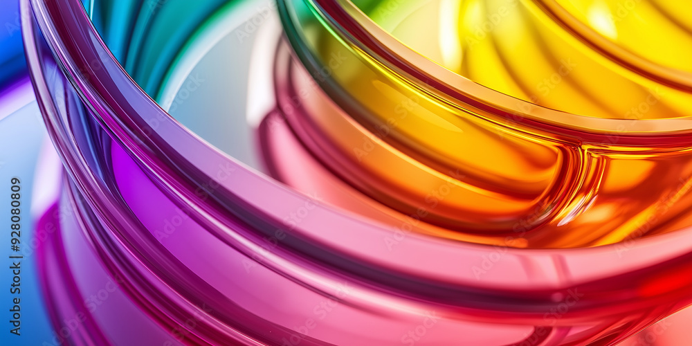 Aufkleber abstract rainbow colored glass structure is creating colorful reflections