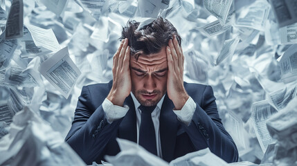 Business manager stressed by economic impacts