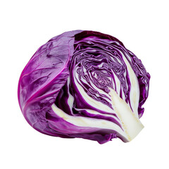 Fototapeta premium Purple Cabbage Isolated on Black Background. Fresh Vegetable, Healthy Food, Diet, Vegetarian