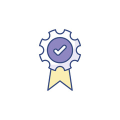 Quality Badge icon design with white background stock illustration