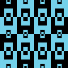 Seamless geometric pattern in black and blue. Abstract background.