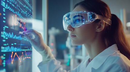 Healthcare professional using wearable tech to monitor patient health biotechnology