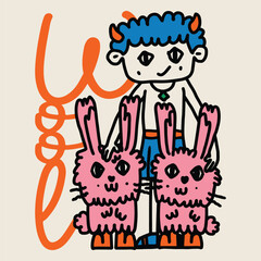 Vintage cartoons and pet friends