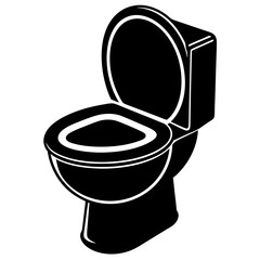 Toilet bowl isolated on white, Toilet bowl vector art, Toilet bowl silhouette, Toilet bowl icon, Toilet bowl line art,eps, black and white Toilet bowl
