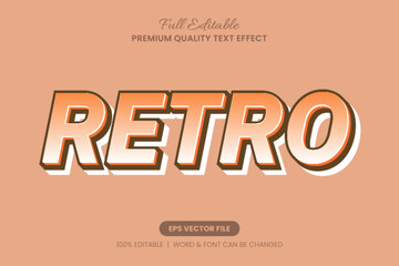 Retro editable text effect in peach and brown for vintage design projects. Font graphic style Suitable for branding, posters, social media graphics, and nostalgic themes.
