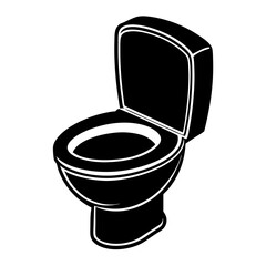 Toilet bowl isolated on white, Toilet bowl vector art, Toilet bowl silhouette, Toilet bowl icon, Toilet bowl line art,eps, black and white Toilet bowl
