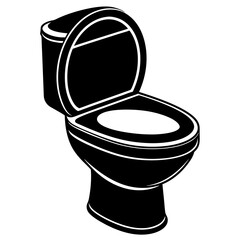 Toilet bowl isolated on white, Toilet bowl vector art, Toilet bowl silhouette, Toilet bowl icon, Toilet bowl line art,eps, black and white Toilet bowl
