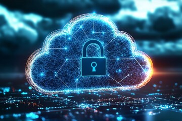 Illustration of Cloud Security Services Technology created with Generative AI