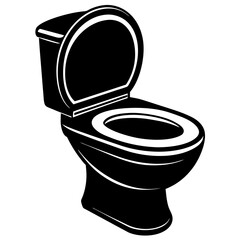 Toilet bowl isolated on white, Toilet bowl vector art, Toilet bowl silhouette, Toilet bowl icon, Toilet bowl line art,eps, black and white Toilet bowl
