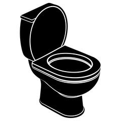 Toilet bowl isolated on white, Toilet bowl vector art, Toilet bowl silhouette, Toilet bowl icon, Toilet bowl line art,eps, black and white Toilet bowl
