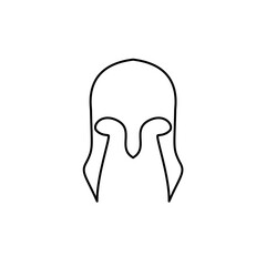 Spartan helmet outline logo icon vector illustration
