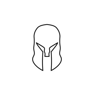 recommend clip art: Spartan helmet outline logo icon vector illustration
                    