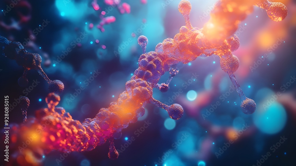 Aufkleber vibrant microscopic molecular structures illuminating the complexity of life and science