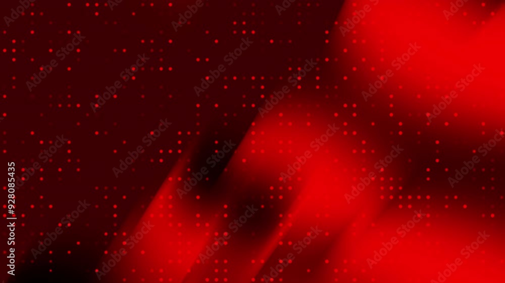 Wall mural red abstract background with scattered glowing dots and blurred lines.