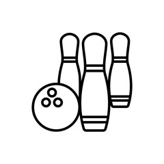 Bowling icon vector. bowling ball and pin sign and symbol. vector icon editable. Perfect for web and app interfaces, infographics, etc.