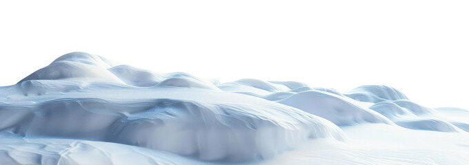 Winter snow landscape isolated on transparent background