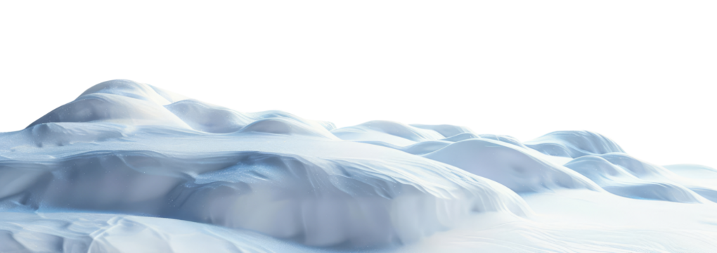 Winter snow landscape isolated on transparent background - Powered by Adobe