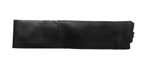 One piece of black insulating tape isolated on transparent background