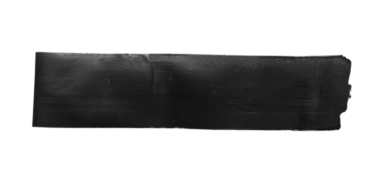 One piece of black insulating tape isolated on transparent background