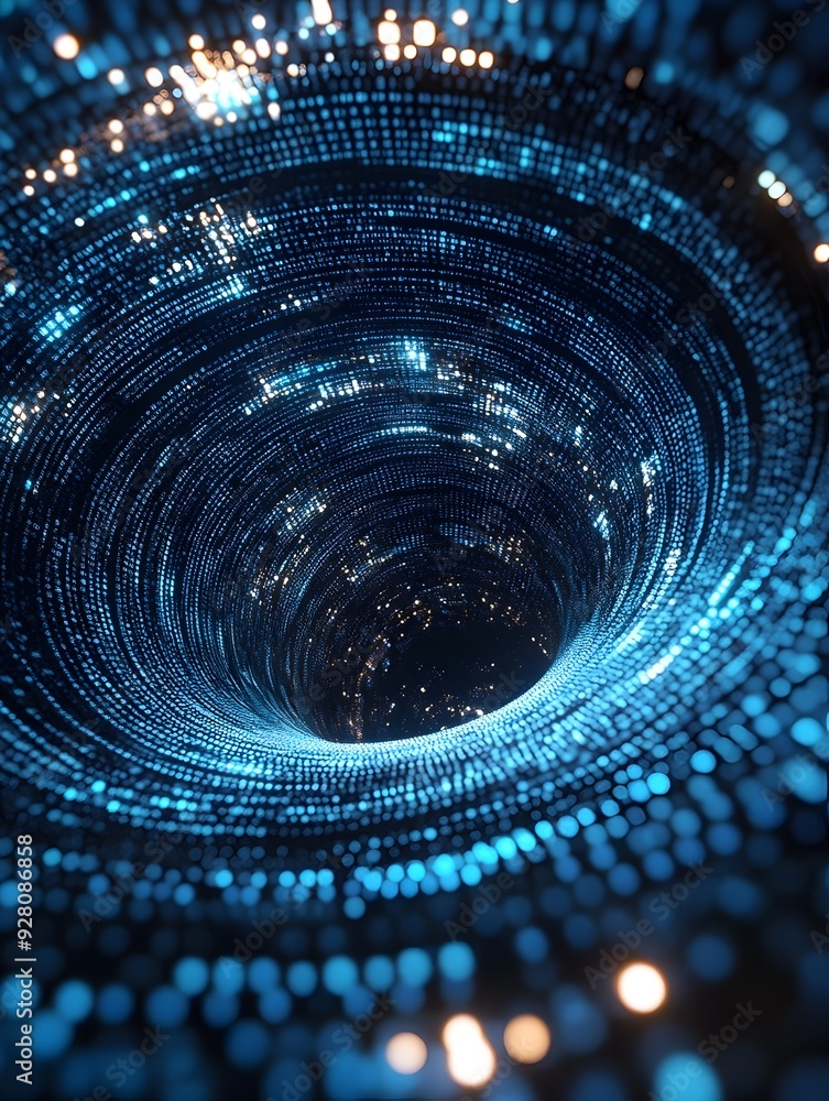 Canvas Prints captivating vortex of glowing digital data and light in futuristic sci fi cosmos