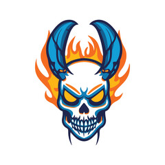 animal head vector with burning fire