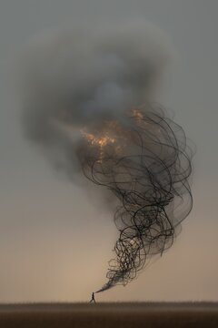 flying air cloud smoke background wire ashes columns explosion drawing dehumanize ourselves sky molten