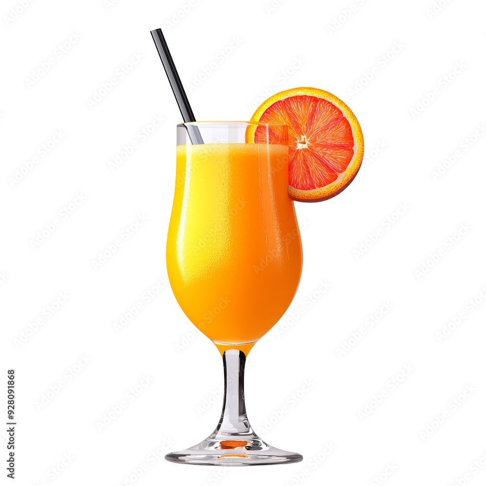 Canvas Prints refreshing orange cocktail with slice and straw, perfect for summer gatherings