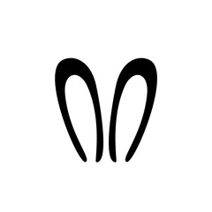 Bunny ear silhouette. Cute Rabbit ear silhouette vector illustration