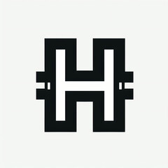 Obraz premium black and white letter logo